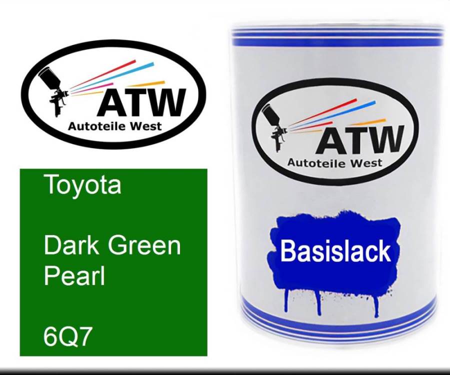 Toyota, Dark Green Pearl, 6Q7: 500ml Lackdose, von ATW Autoteile West.